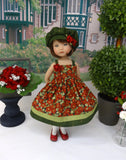 Flowering Quince - dress, hat, tights & shoes for Little Darling Doll or 33cm BJD