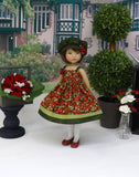 Flowering Quince - dress, hat, tights & shoes for Little Darling Doll or 33cm BJD