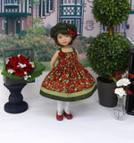 Flowering Quince - dress, hat, tights & shoes for Little Darling Doll or 33cm BJD