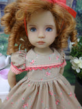 Flowering Trellis - dress, socks & shoes for Little Darling Doll or 33cm BJD