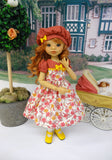 Flowers in Fall - dress, beret, tights & shoes for Little Darling Doll or 33cm BJD