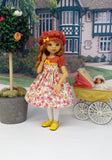 Flowers in Fall - dress, beret, tights & shoes for Little Darling Doll or 33cm BJD