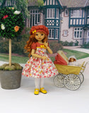 Flowers in Fall - dress, beret, tights & shoes for Little Darling Doll or 33cm BJD