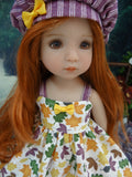 Flurry of Leaves - dress, hat, tights & shoes for Little Darling Doll or 33cm BJD