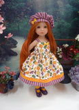 Flurry of Leaves - dress, hat, tights & shoes for Little Darling Doll or 33cm BJD