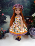 Flurry of Leaves - dress, hat, tights & shoes for Little Darling Doll or 33cm BJD
