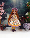 Flurry of Leaves - dress, hat, tights & shoes for Little Darling Doll or 33cm BJD