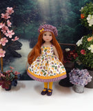 Flurry of Leaves - dress, hat, tights & shoes for Little Darling Doll or 33cm BJD