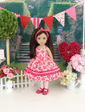 Fluttering Hearts - dress, tights & shoes for Little Darling Doll or 33cm BJD