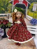 Forest Floral - dress, hat, tights & shoes for Little Darling Doll or 33cm BJD