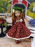 Forest Floral - dress, hat, tights & shoes for Little Darling Doll or 33cm BJD