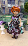 Forest Lilac - dress, tights & shoes for Little Darling Doll or 33cm BJD