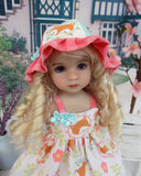 Fox Meadow - dress, hat, socks & saddle shoes for Little Darling Doll or 33cm BJD