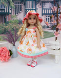 Fox Meadow - dress, hat, socks & saddle shoes for Little Darling Doll or 33cm BJD