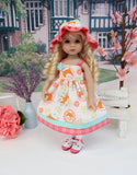 Fox Meadow - dress, hat, socks & saddle shoes for Little Darling Doll or 33cm BJD
