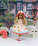 Fox Meadow - dress, hat, socks & saddle shoes for Little Darling Doll or 33cm BJD