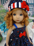 Freedom Stripes - dress, hat, socks & shoes for Little Darling Doll or 33cm BJD