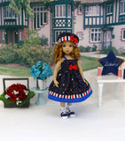 Freedom Stripes - dress, hat, socks & shoes for Little Darling Doll or 33cm BJD