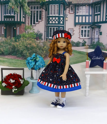 Freedom Stripes - dress, hat, socks & shoes for Little Darling Doll or 33cm BJD