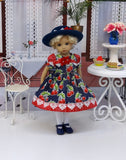 Fresh Cherries - dress, hat, tights & shoes for Little Darling Doll or 33cm BJD