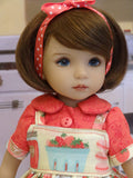 Fresh Strawberry Jam - dress, blouse, socks & shoes for Little Darling Doll or 33cm BJD