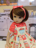 Fresh Strawberry Jam - dress, blouse, socks & shoes for Little Darling Doll or 33cm BJD