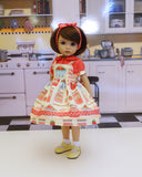 Fresh Strawberry Jam - dress, blouse, socks & shoes for Little Darling Doll or 33cm BJD
