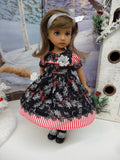 Frosted Holly - dress, socks & shoes for Little Darling Doll or 33cm BJD