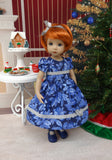 Frosted Leaves - dress, tights & shoes for Little Darling Doll or 33cm BJD