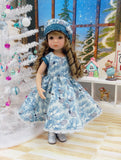 Frosted Pinecones - dress, hat, tights & shoes for Little Darling Doll or 33cm BJD
