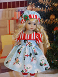 Frosty - dress, hat, tights & shoes for Little Darling Doll or 33cm BJD