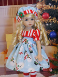 Frosty - dress, hat, tights & shoes for Little Darling Doll or 33cm BJD