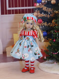 Frosty - dress, hat, tights & shoes for Little Darling Doll or 33cm BJD