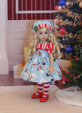 Frosty - dress, hat, tights & shoes for Little Darling Doll or 33cm BJD