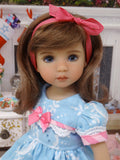 Frosty Snowflakes - dress, socks & shoes for Little Darling Doll or 33cm BJD