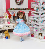 Frosty Snowflakes - dress, socks & shoes for Little Darling Doll or 33cm BJD