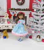 Frosty Snowflakes - dress, socks & shoes for Little Darling Doll or 33cm BJD