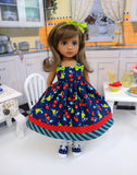 Fruit Cocktail - dress, socks & saddle shoes for Little Darling Doll or 33cm BJD