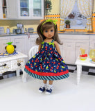 Fruit Cocktail - dress, socks & saddle shoes for Little Darling Doll or 33cm BJD