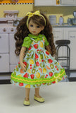 Fruit Salad - dress, blouse & shoes for Little Darling Doll or 33cm BJD