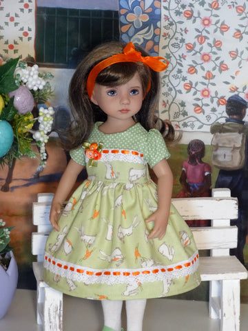 Garden Bunny - dress, tights & shoes for Little Darling Doll