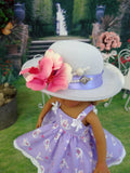 Garden Gala - dress, hat, tights & shoes for Little Darling Doll or other 33cm BJD