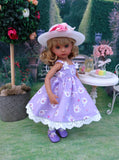 Garden Gala - dress, hat, tights & shoes for Little Darling Doll or other 33cm BJD