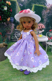 Garden Gala - dress, hat, tights & shoes for Little Darling Doll or other 33cm BJD