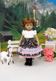 German Alps - dirndl ensemble with tights & boots for Little Darling Doll or 33cm BJD