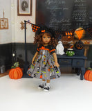 Ghostly Graveyard - dress, beret, socks & saddle shoes for Little Darling Doll or 33cm BJD