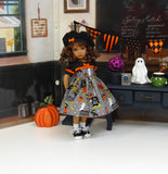 Ghostly Graveyard - dress, beret, socks & saddle shoes for Little Darling Doll or 33cm BJD