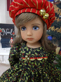 Gilded Holly Bough - dress, hat, tights & shoes for Little Darling Doll or 33cm BJD