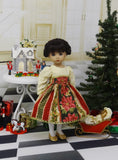 Gilded Poinsettia - dress, tights & shoes for Little Darling Doll or 33cm BJD