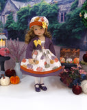 Gilded Pumpkins - dress, jacket, hat, tights & shoes for Little Darling Doll or 33cm BJD